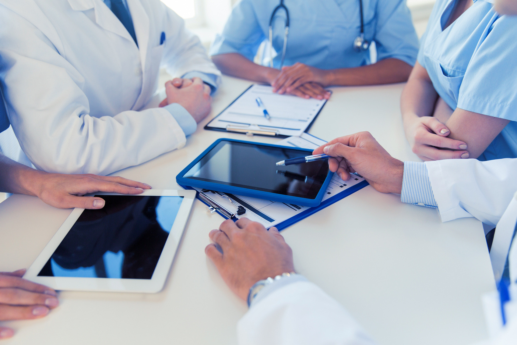 Group of Doctors Meeting at Hospital Office